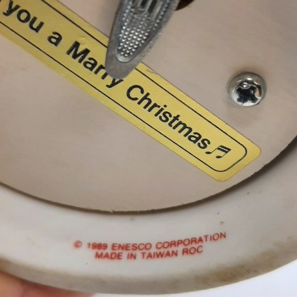 Vintage Enesco 1989 Music Box 3 Choir Boys Singing Wish You A Merry Christmas - Picture 9 of 9